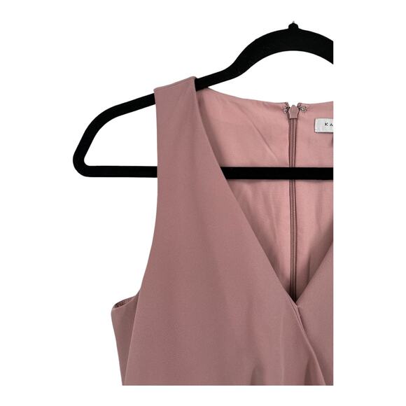 Kay Unger Jumpsuit Cassandra sleeveless walk thru pink size 4 DEFECT - Picture 3 of 8